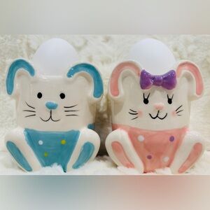Pair of Cute Bunny Egg Holders